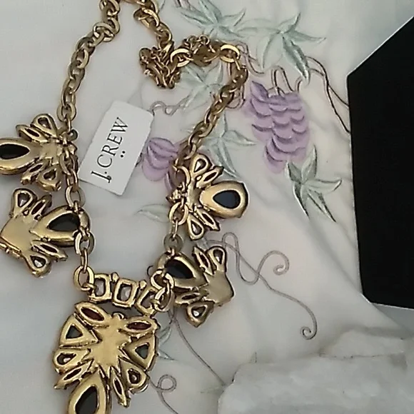 J. Crew Statement Necklace Gold-tone Cubic Zirconia, Lucite - Picture 5 of 7